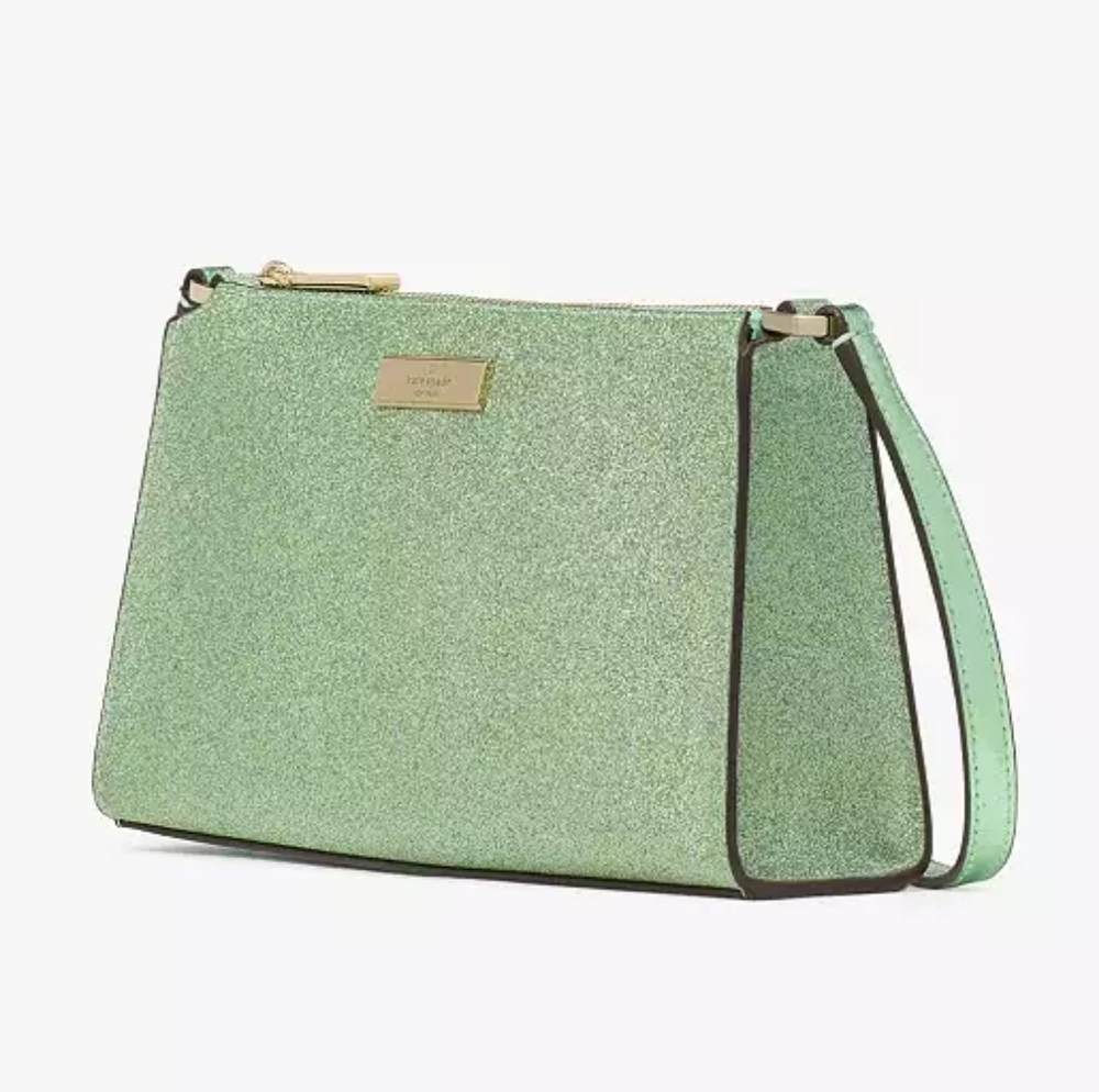 Kate Spade Kenzie Glitter Mini Crossbody Seawater Green - Picture 2 of 11